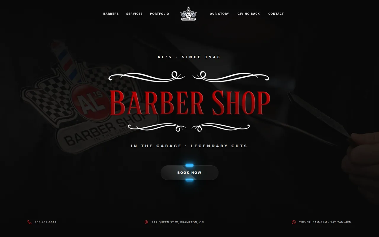 Al’s Barber Shop website