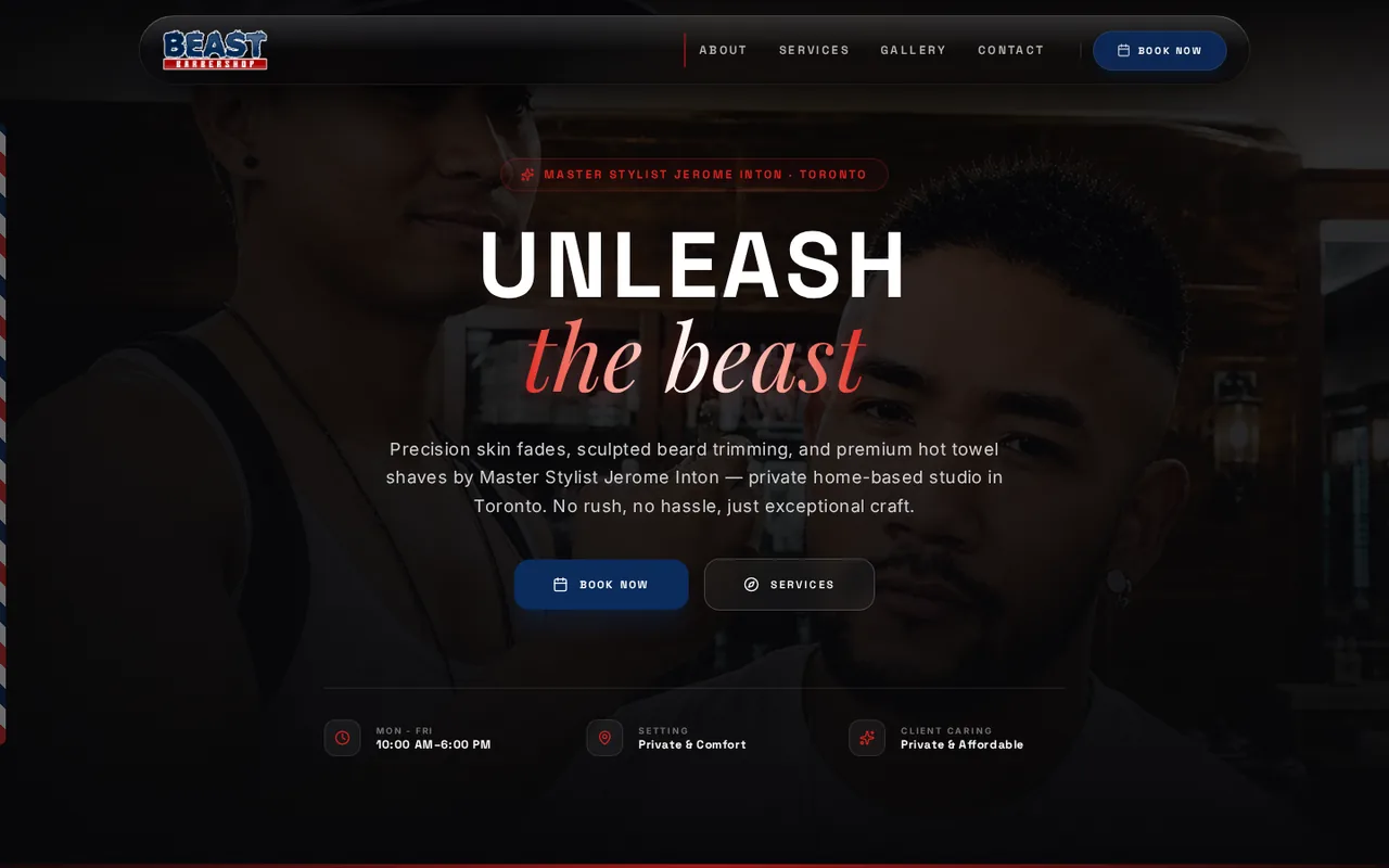 Beast Barbershop website