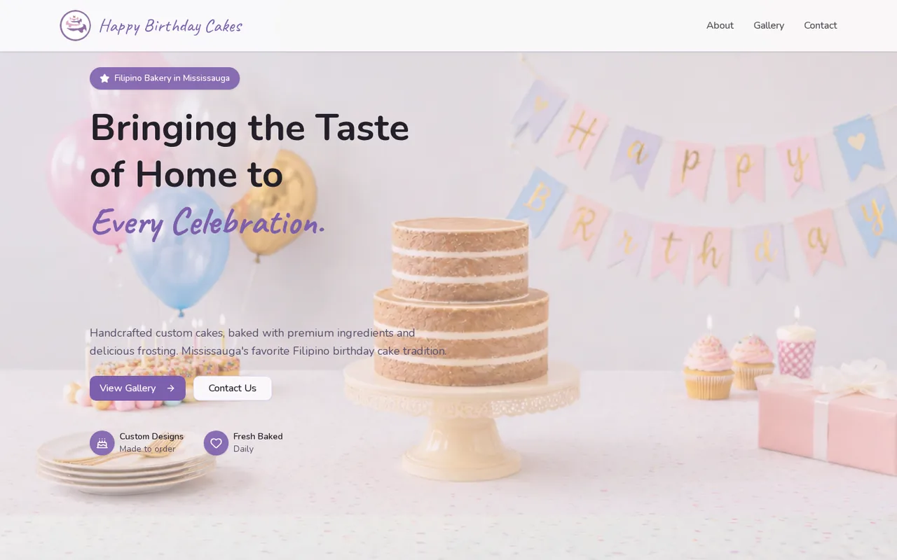 Happy Birthday Cakes website