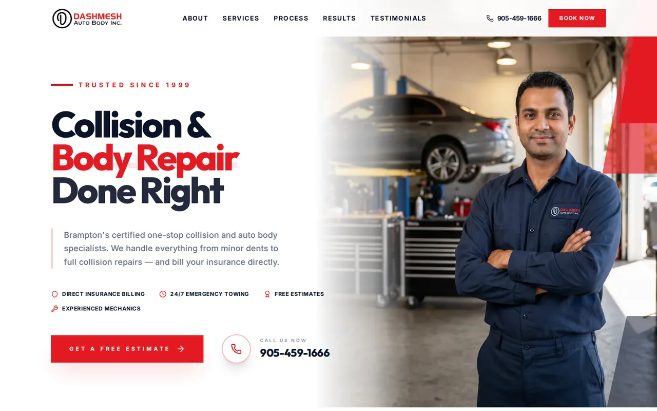Dashmesh Auto Body website