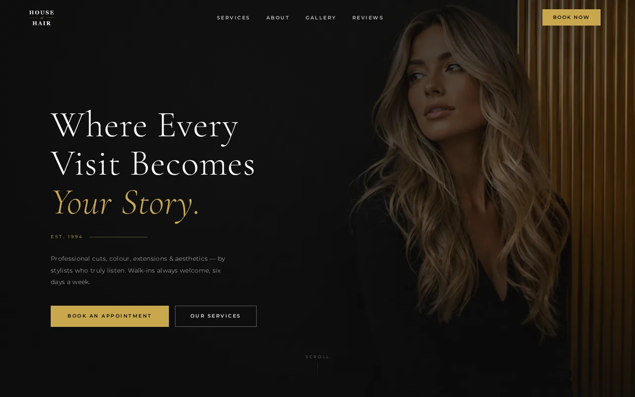 House of Hair website